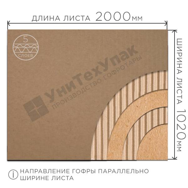 Гофрокартон П-33 2000*1020